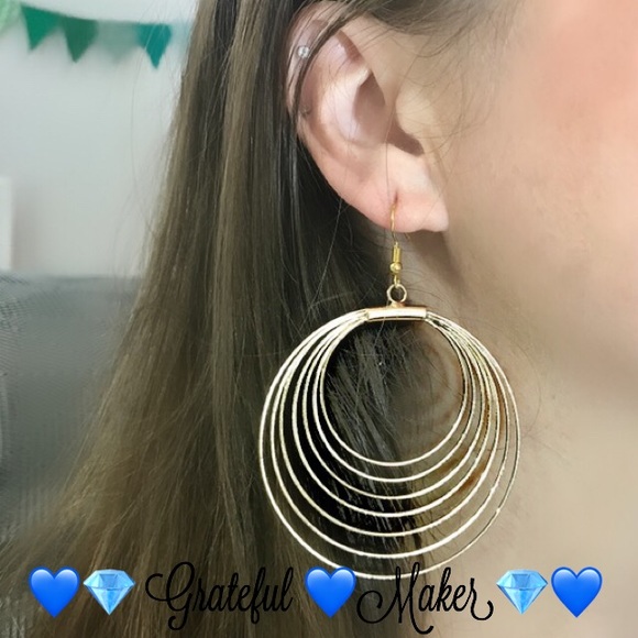 💙💎GRATEFUL💙MAKER💎💙 Jewelry - BIG!💙💎MODERN💛GOLDEN💛STATEMENT💛HOOPS💎💙CIRCLE